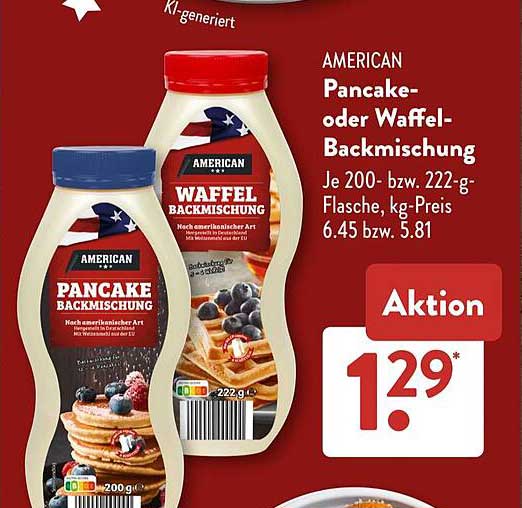 AMERICAN Pancake- oder Waffel-Backmischung