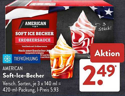 AMERICAN Soft-Ice-Becher Erdbeersauce