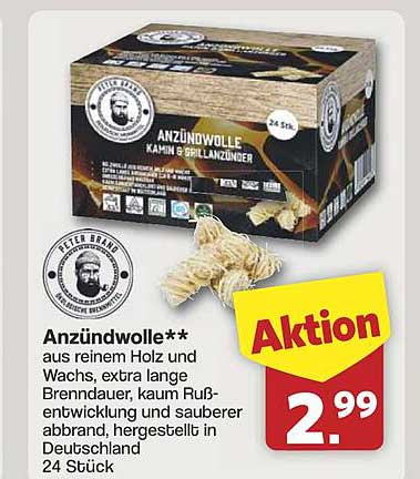 Anzündwolle – Kamin- und Grillanzünder 24 Stück