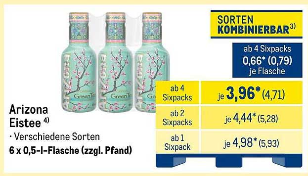 Arizona Eistee 6 x 0,5 l - Verschiedene Sorten