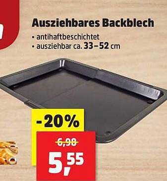 Ausziehbares Backblech - antihaftbeschichtet, ausziehbar ca. 33-52 cm