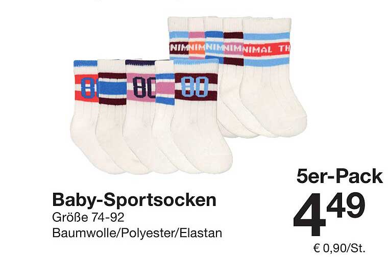 Baby-Sportsocken 5er-Pack