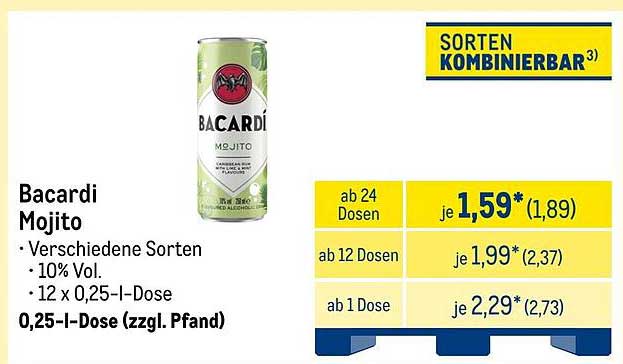 Bacardi Mojito 0,25-I-Dose