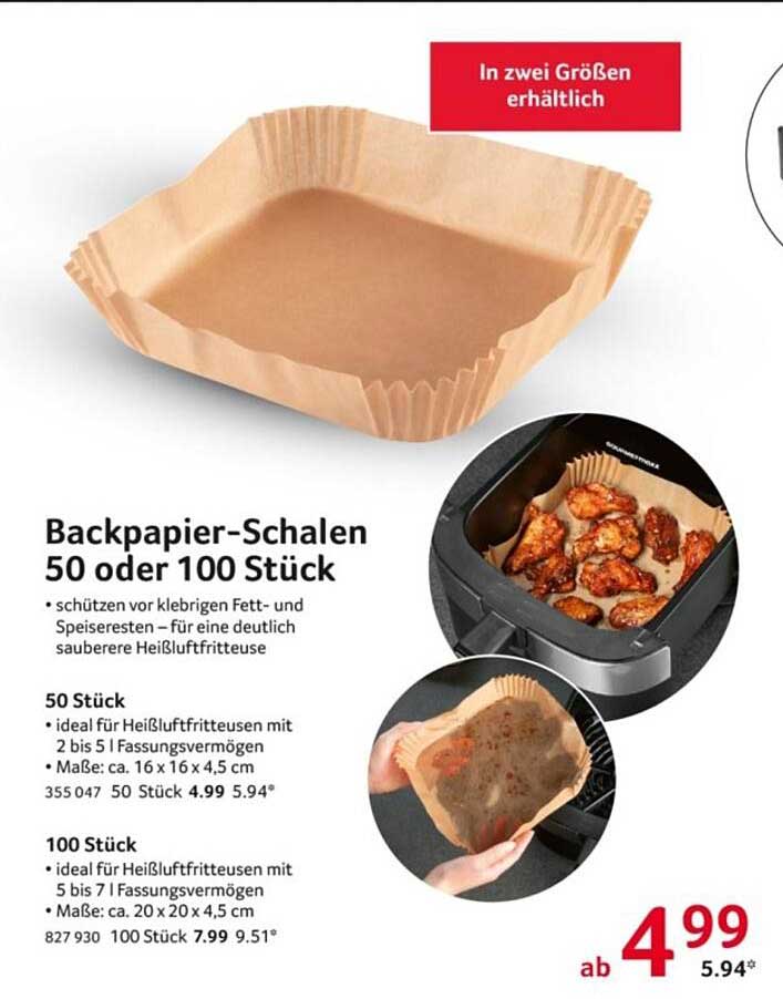 Backpapier-Schalen 50 oder 100 Stück