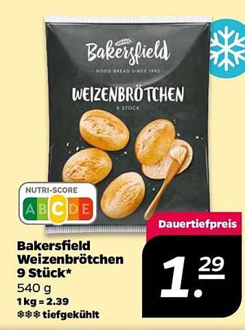 Bakersfield Weizenbrötchen 9 Stück