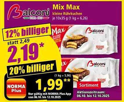 Balconi Mix Max - Kleine Rührkuchen (je 10x35 g)