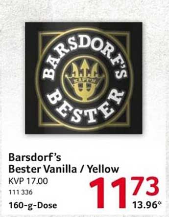 Barsdorf’s Bester Vanilla / Yellow - 160-g-Dose