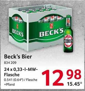 Beck's Bier 24 x 0,33-l-MW-Flasche