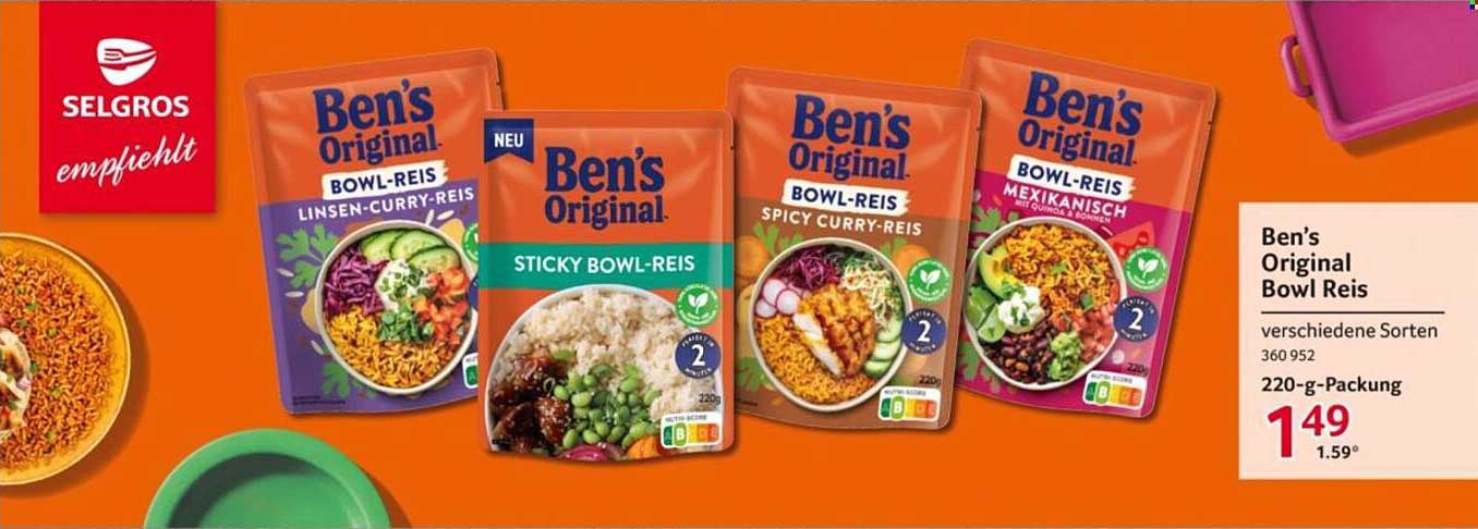 Ben's Original Bowl Reis - verschiedene Sorten