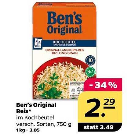 Ben's Original Reis* im Kochbeutel, 750 g