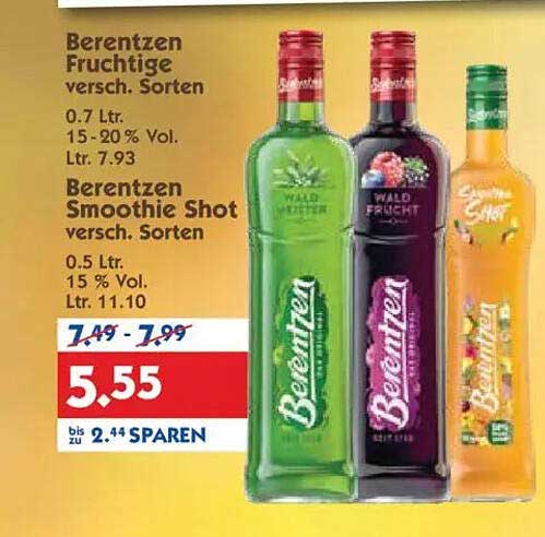 Berentzen Fruchtige und Smoothie Shot - verschiedene Sorten