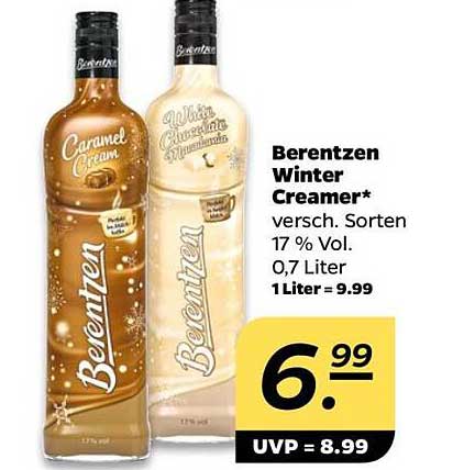 Berentzen Winter Creamer* versch. Sorten 17 % Vol. 0,7 Liter