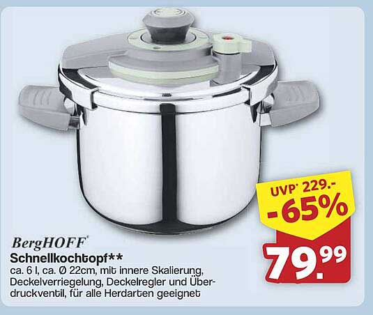 BergHOFF Schnellkochtopf 6l Ø 22cm