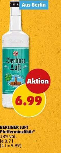 BERLINER LUFT Pfefferminzlikör 0,7 L – Aktion
