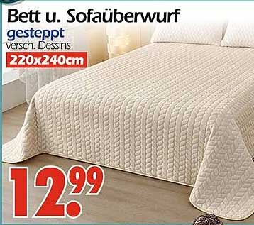 Bett- und Sofaüberwurf gesteppt 220x240cm