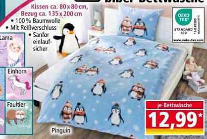 Biber Bettwäsche Pinguin