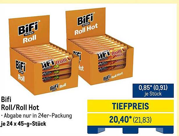 Bifi Roll/Roll Hot – 24 x 45-g Stück