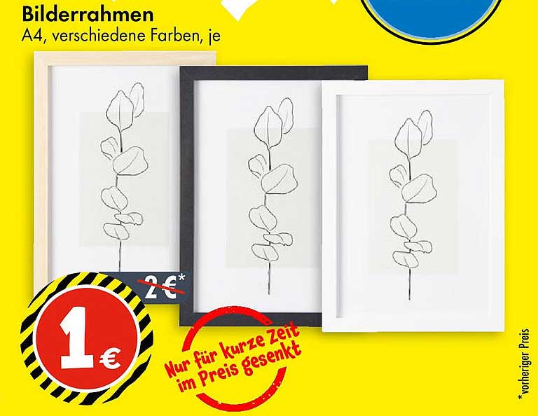 Bilderrahmen A4, verschiedene Farben, je