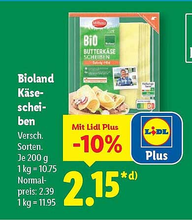 Bioland Käse-scheiben