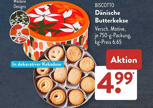 Biscotto Dänische Butterkekse in dekorativer Keksdose
