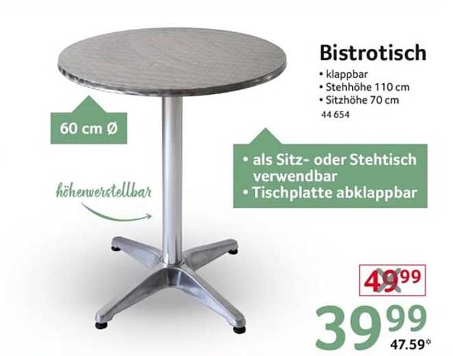 Bistrotisch - klappbar, höhenverstellbar und vielseitig einsetzbar