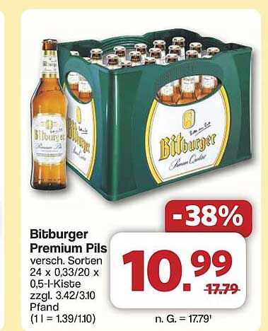 Bitburger Premium Pils 24 x 0,33 l