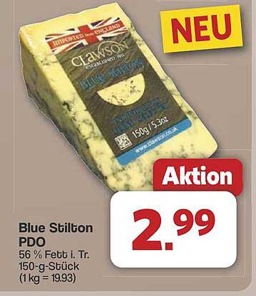 Blue Stilton PDO 150 g für nur 2,99 €
