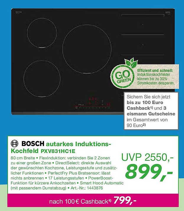 BOSCH autarkes Induktions-Kochfeld PXV831HC1E