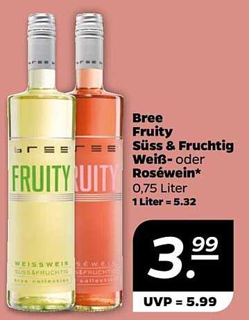 Bree Fruity Süß & Fruchtig Weiß- oder Roséwein 0,75 Liter