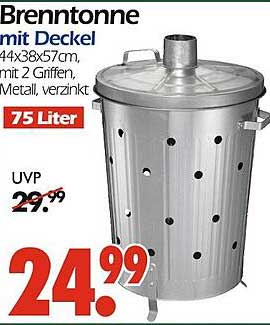 Brenntonne mit Deckel 75 Liter