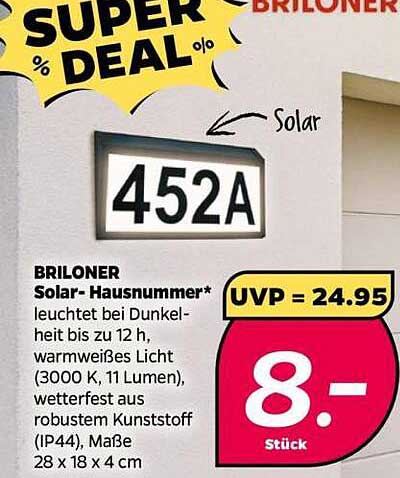 BRILONER Solar-Hausnummer