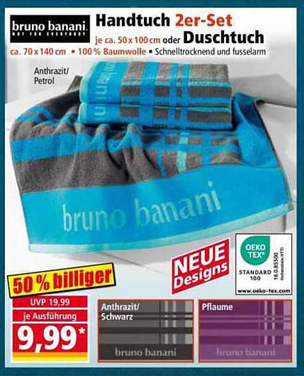 bruno banani Handtuch 2er-Set - Dusch- und Handtuch für jeden Bedarf