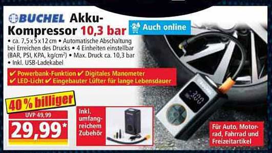 BUCHEL Akku-Kompressor 10,3 bar
