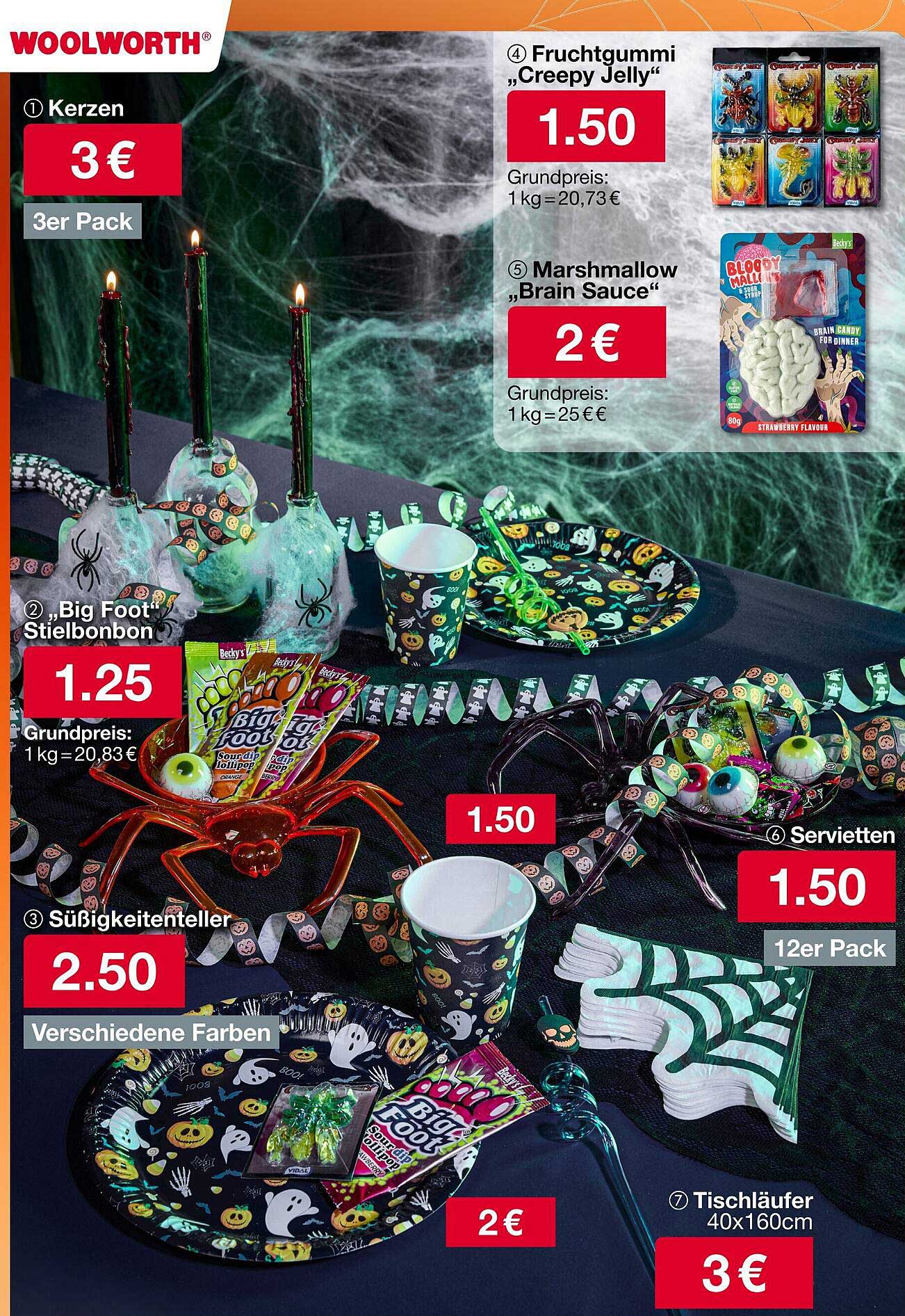Bunte Halloween-Dekoration und Süßigkeiten für deine Party!