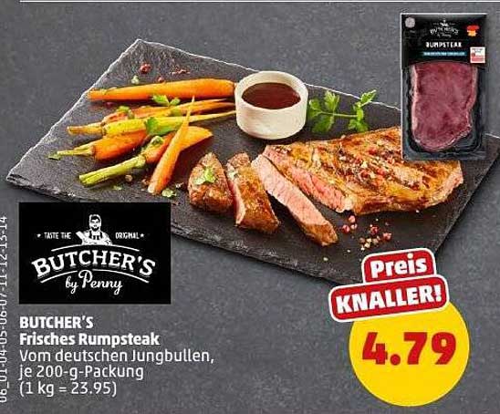 BUTCHER'S Frisches Rumpsteak, 200-g-Packung