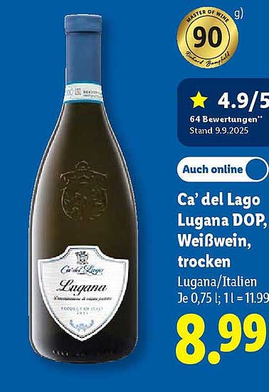 Ca’ del Lago Lugana DOP, Weißwein, trocken