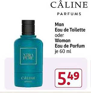 CÁLINE Parfums Man Eau de Toilette oder Woman Eau de Parfum je 60 ml