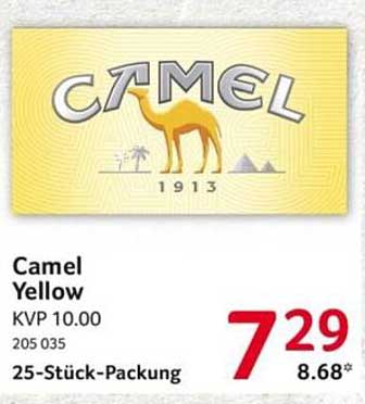 Camel Yellow Zigaretten - 25-Stück-Packung
