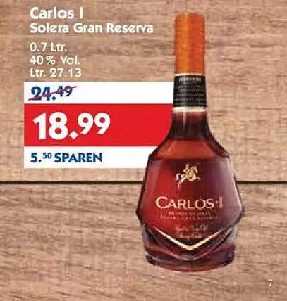 Carlos I Solera Gran Reserva 0.7 Ltr.
