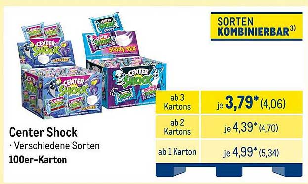 Center Shock - Verschiedene Sorten im 100er-Karton