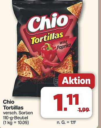 Chio Tortillas Wild Paprika 110-g-Beutel