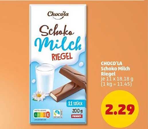 CHOCOL'A Schoko Milch Riegel