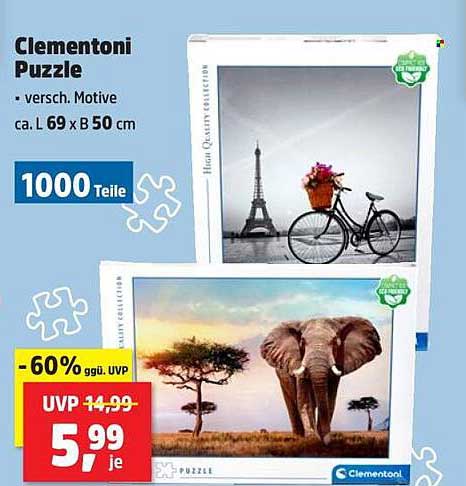 Clementoni Puzzle – 1000 Teile mit verschiedenen Motiven