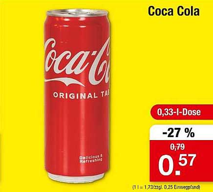 Coca Cola 0,33-I-Dose -27 %
