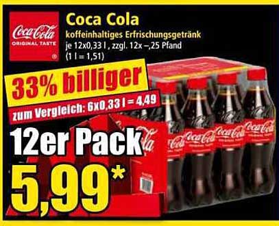 Coca Cola 12er Pack - 33% billiger