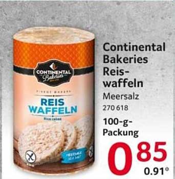 Continental Bakeries Reiswaffeln Meersalz 100-g-Packung