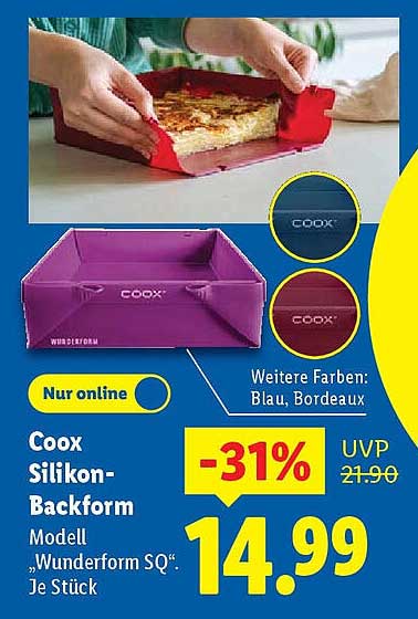 Coox Silikon-Backform Modell „Wunderform SQ“