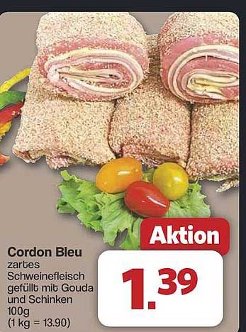 Cordon Bleu - zartes Schweinefleisch gefüllt mit Gouda und Schinken