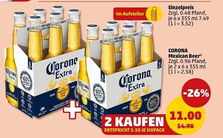 CORONA Mexican Beer - 2 Sixpacks zum Vorteilspreis