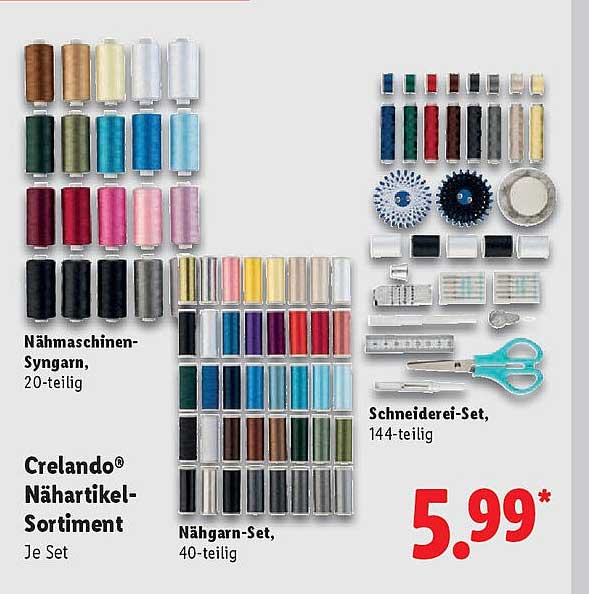 Crelando® Nähartikel-Sortiment, je Set
